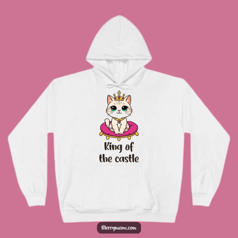 Funny Royal Cat Hoodie: Cozy Feline King with Crown, The Ultimate Funny Gift!