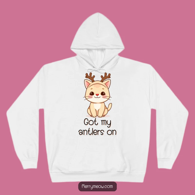 Cozy Funny Reindeer Cat Hoodie: Warm Holiday Vibes Guaranteed