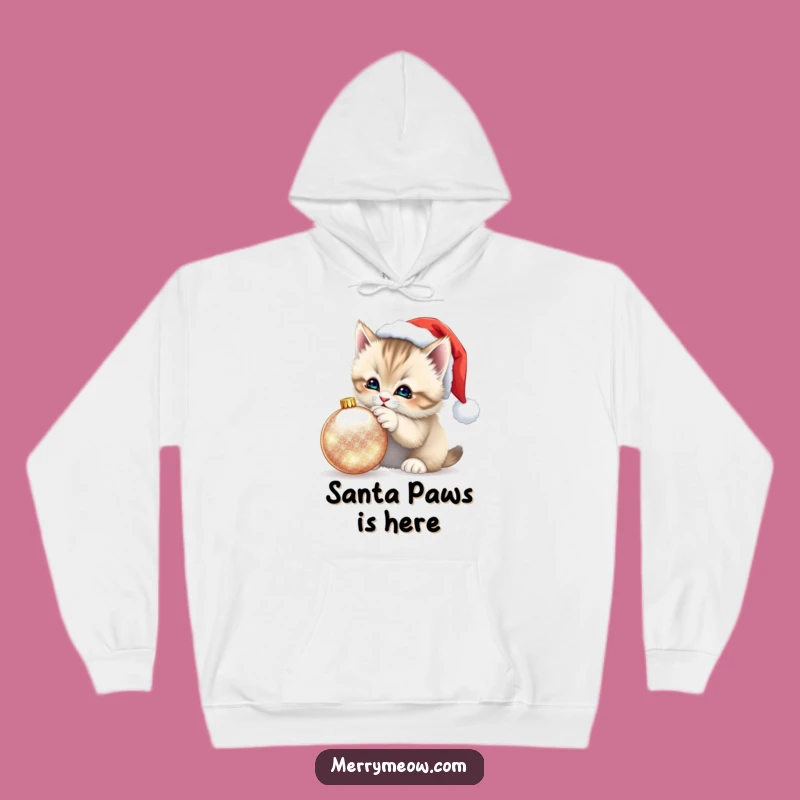Funny Kitten Santa Hat Hoodie: Cozy Holiday Vibes, a Warm Funny Gift!