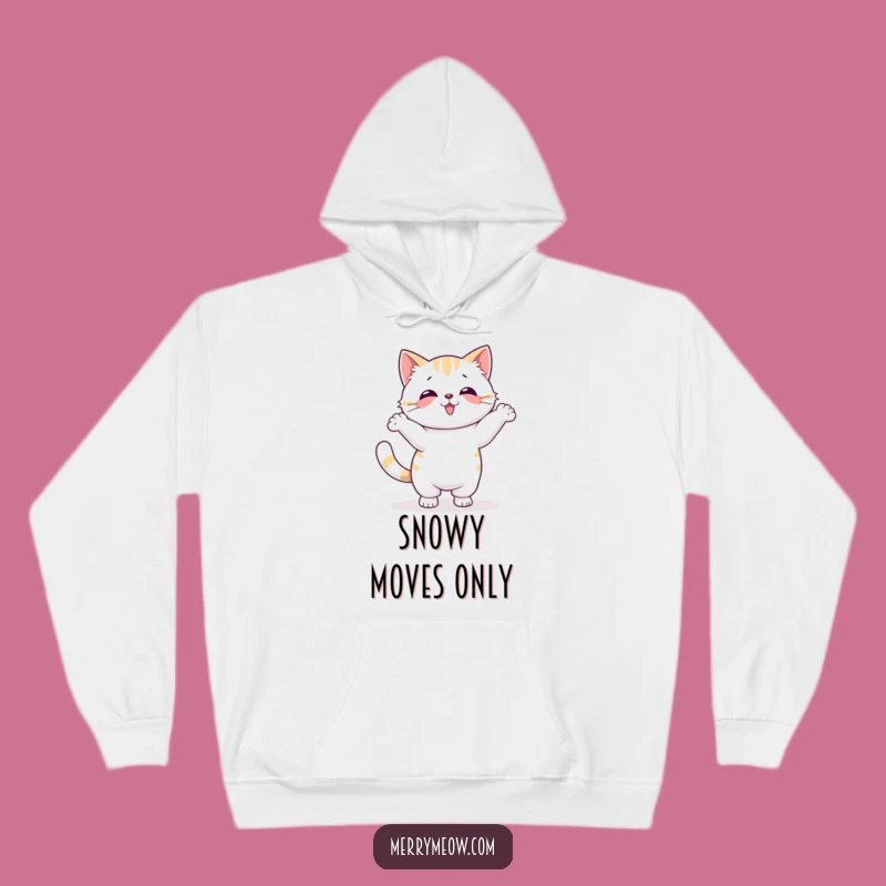 Funny Kawaii Snow Dance Cat Hoodie: Cozy Winter Dance, Perfect Funny Gift