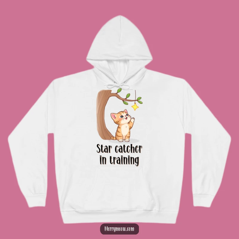 Cozy Funny Tabby Kitten Star Hoodie: Warm Feline Dreams Funny Gift