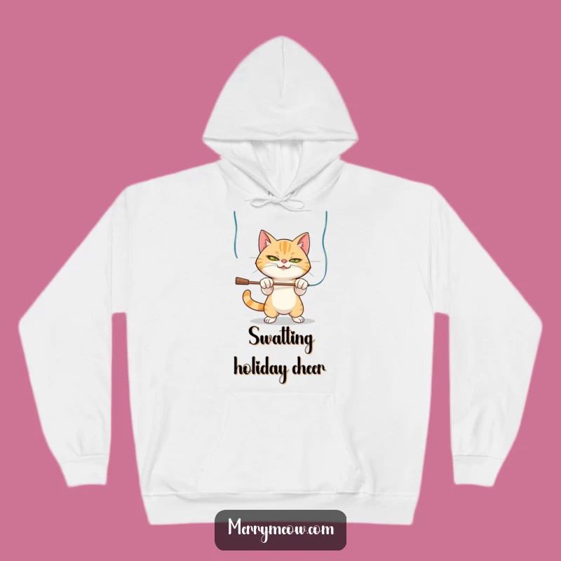 Funny Mischievous Cat Tinsel Hoodie: Cozy Up with Holiday Chaos, The Purrfect Funny Gift!