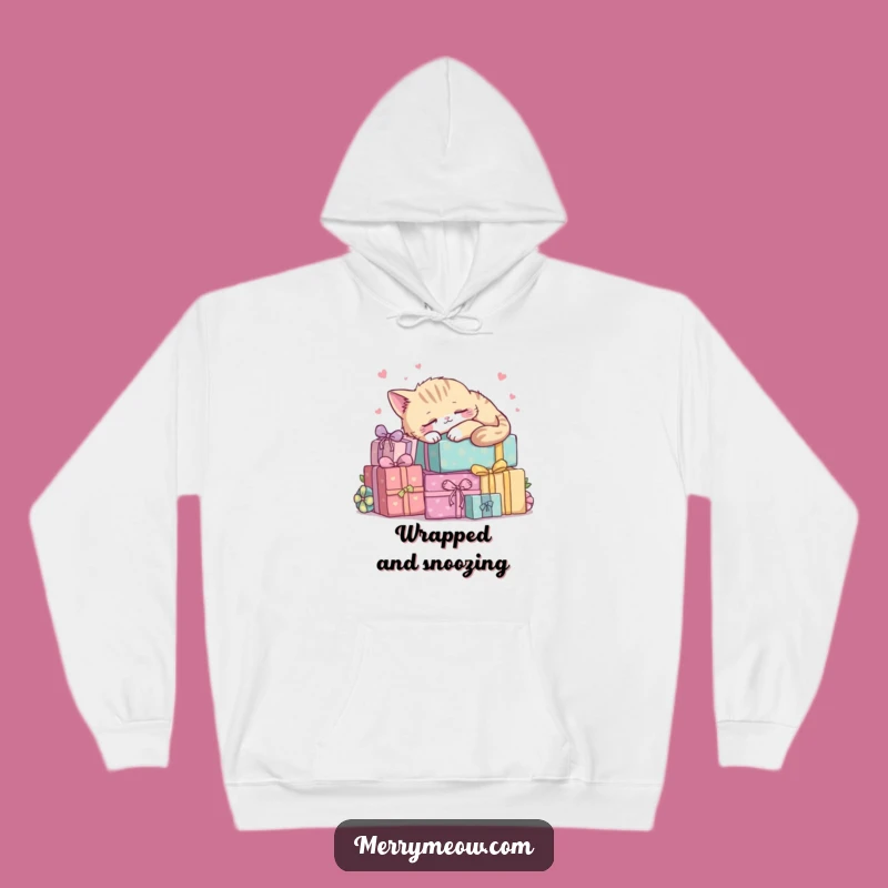 Cozy Funny Kawaii Cat Napping Hoodie: Warm Present Pile Comfort Gift