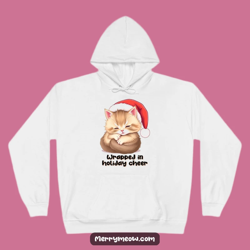 Ultra-Cozy Funny Kitten Santa Hoodie: Warm Holiday Snuggles Funny Gift