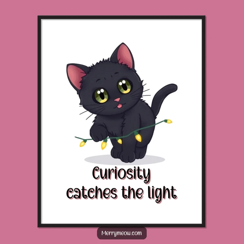 Free Printable Wall Art: Curious Kitten Pouncing Downloadable Art for Whimsical Decor