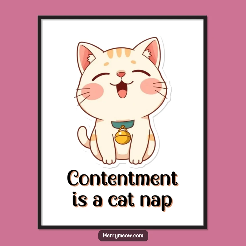 Free Printable Wall Art: Content Cat Zen - Hilarious Downloadable Decor