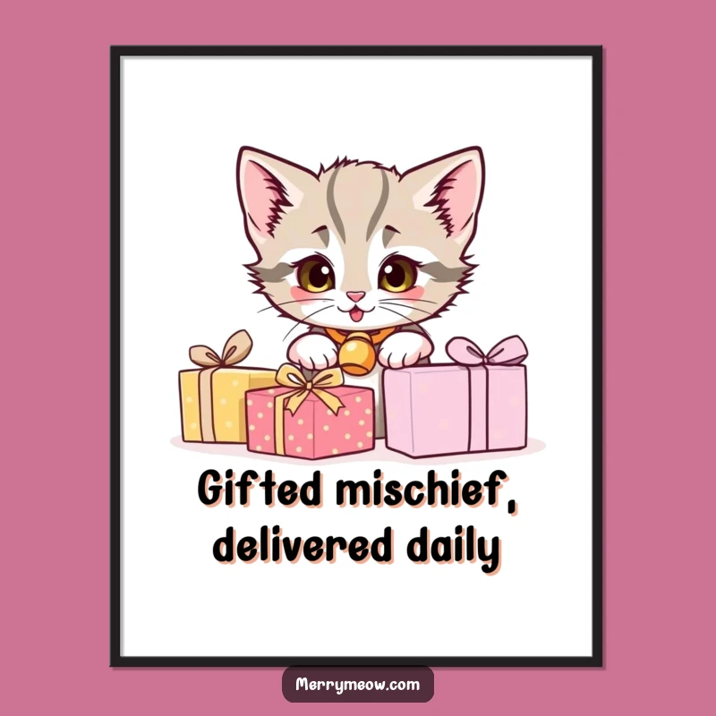 Free Printable Wall Art: Funny Kitten Peeking Downloadable Art for Cute Decor