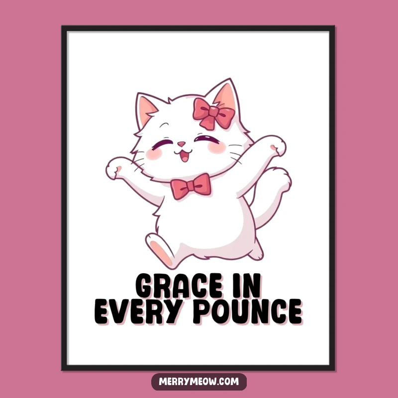 Free Printable Wall Art: Graceful Cat Flight - Hilarious Downloadable Decor