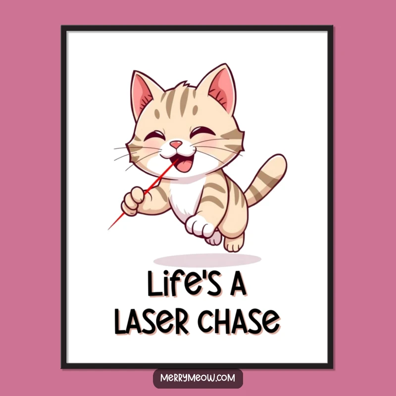 Free Printable Wall Art: Laser Cat Pursuit - Hilarious Downloadable Decor