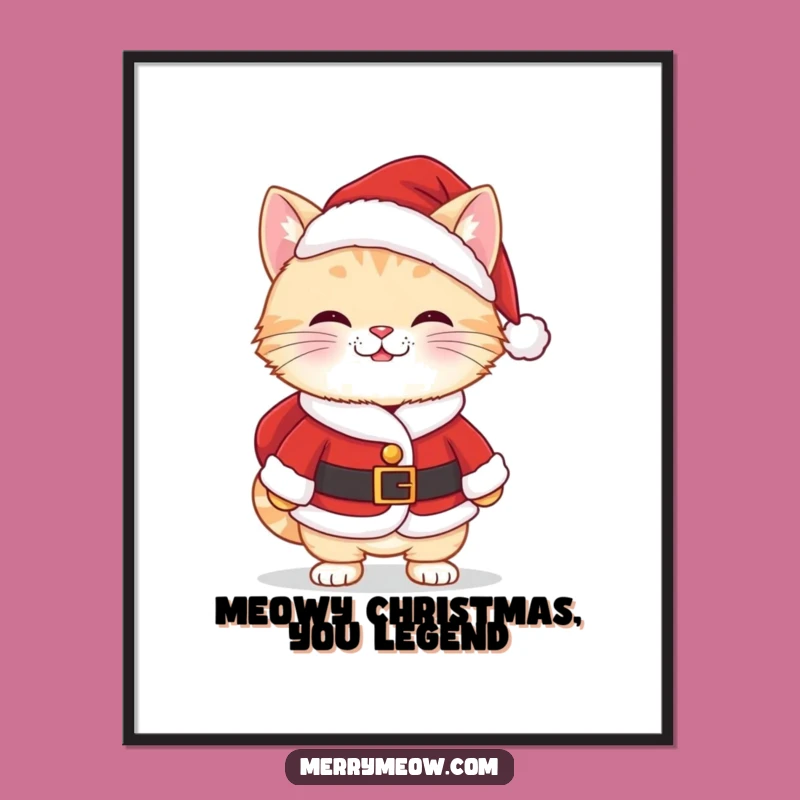 Free Printable Wall Art: Cheeky Santa Cat - Funny Downloadable Art for Your Home!