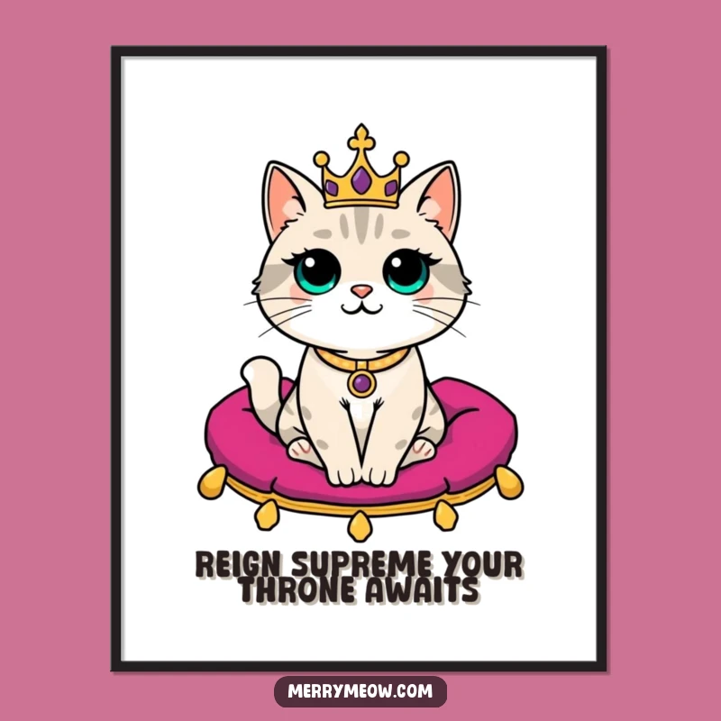 Free Printable Royal Cat Wall Art: Funny Downloadable Regal Feline Decor