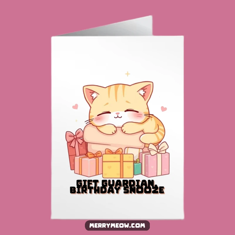 Free Printable Birthday Card: Gift Nap Cat - Cozy Festive Downloadable Gift