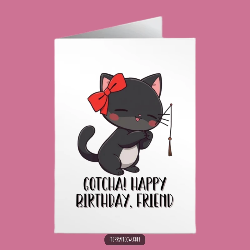 Free Printable Black Cat Birthday Card: Playful Downloadable Gift for Cat Lovers