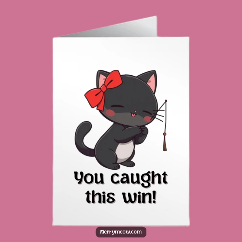 Free Printable Black Cat Congratulations Card: Playful Downloadable Achievement Gift