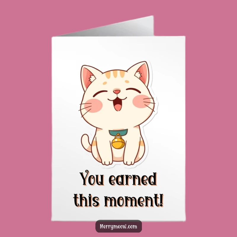 Free Printable Congrats Card: Content Cat Purrs Success - Funny Downloadable
