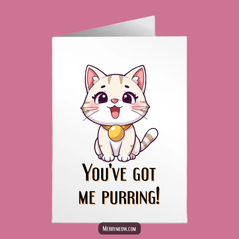 Free Printable Excited Cat Congrats Card: Jingle Bell Downloadable Gift