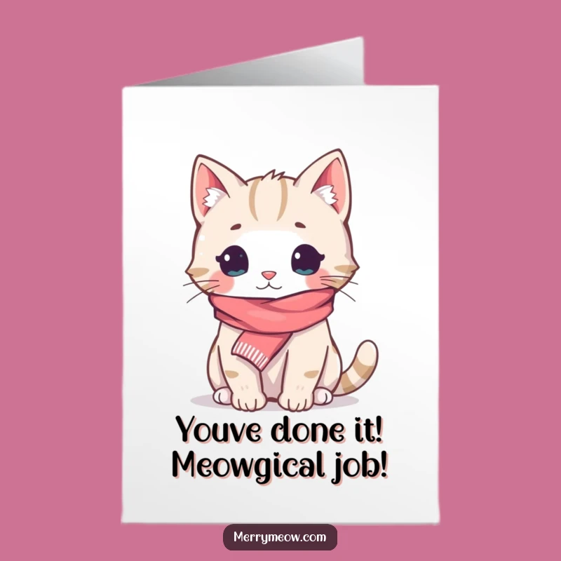 Free Printable Cozy Cat Congrats Card - Adorable Downloadable Feline Gift