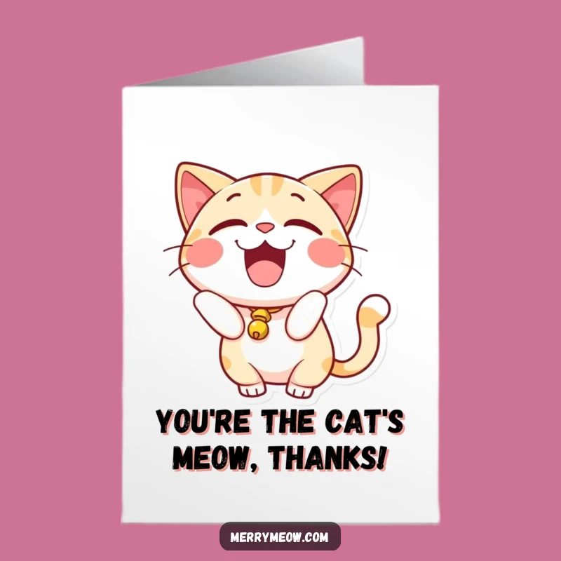Free Printable Thank You Card: Excited Cat Gratitude, Downloadable Gift!