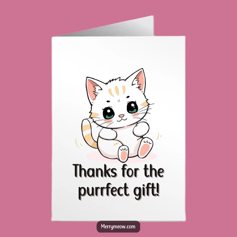 Free Printable Thank You Card: Funny Cat & Wrapping Paper, Downloadable Grateful Gift