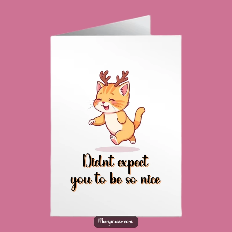 Free Printable Thank You Card: Glee-ful Ginger Kitten Funny Downloadable Gift Idea
