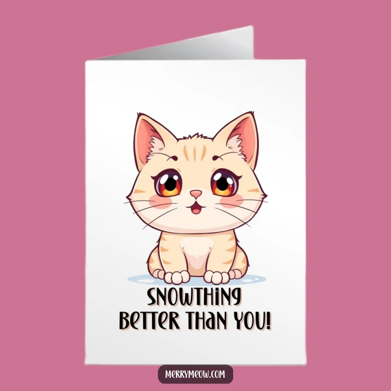 Free Printable Thank You Card: Snow Watching Cat - Joyful Downloadable Gift