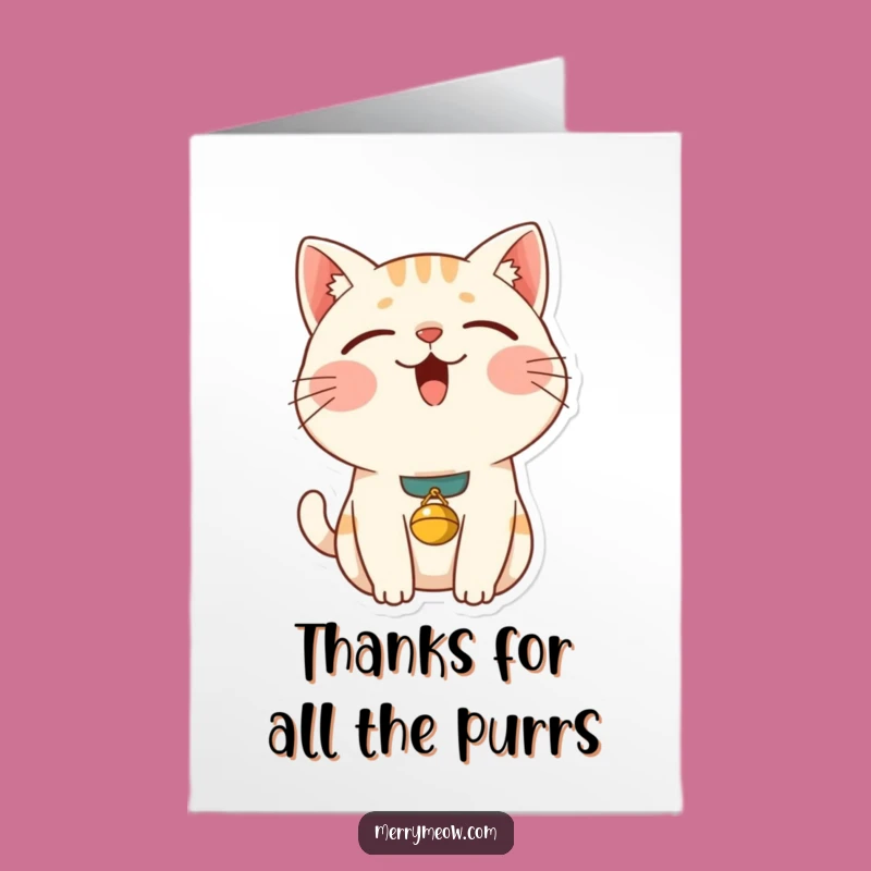 Free Printable Thank You Card: Content Cat Purrs Gratitude - Funny Downloadable