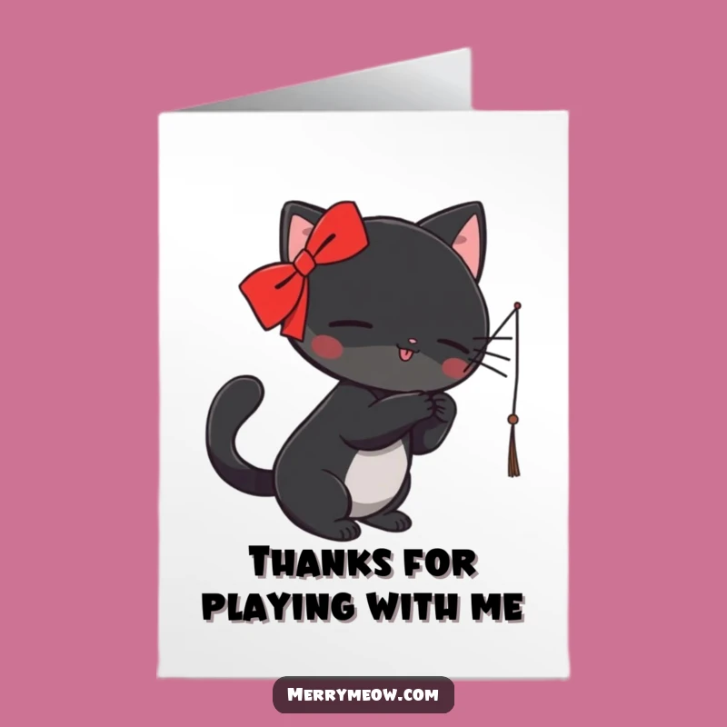 Free Printable Black Cat Thank You Card: Playful Downloadable Appreciation Gift