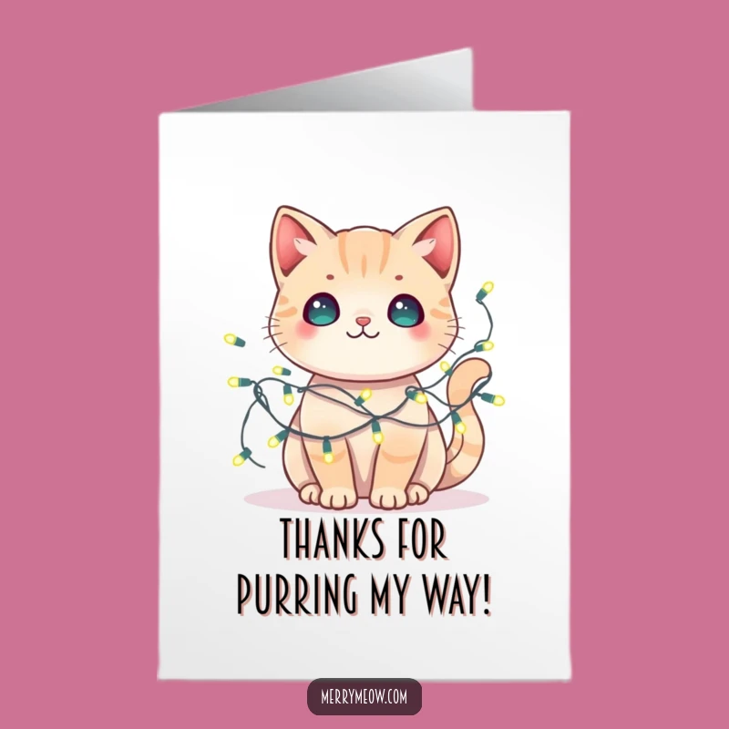 Free Printable Kawaii Cat Thank You Card: Tangled Thanks!