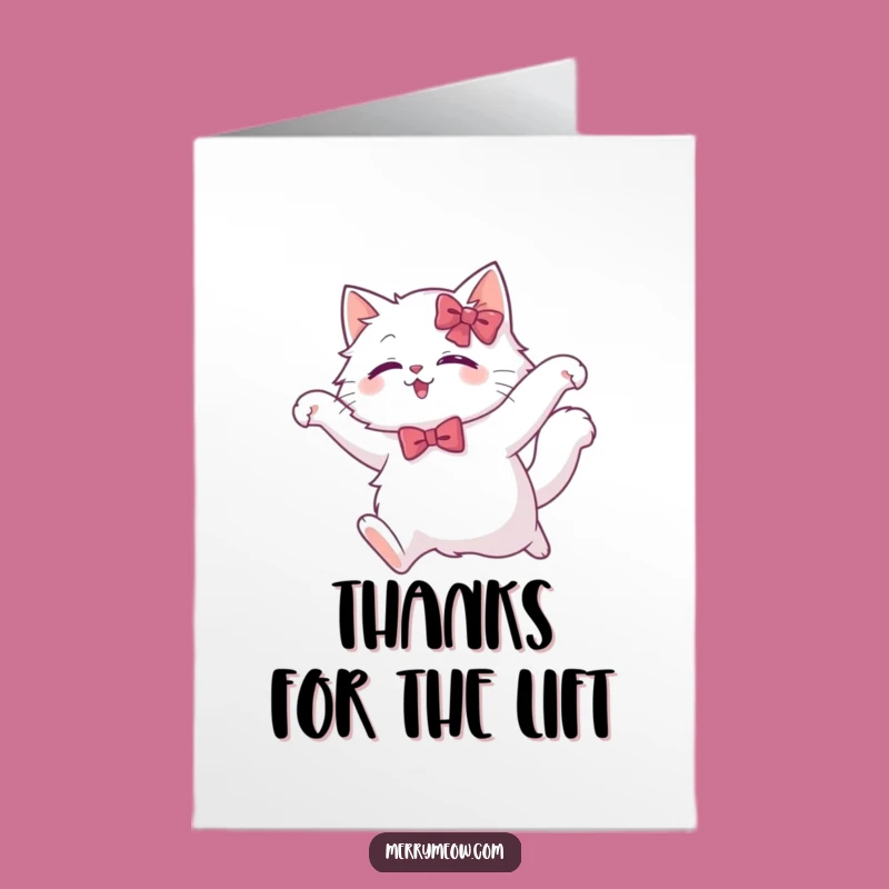 Free Printable Thank You Card: Leaping Cat Appreciation - Funny Downloadable