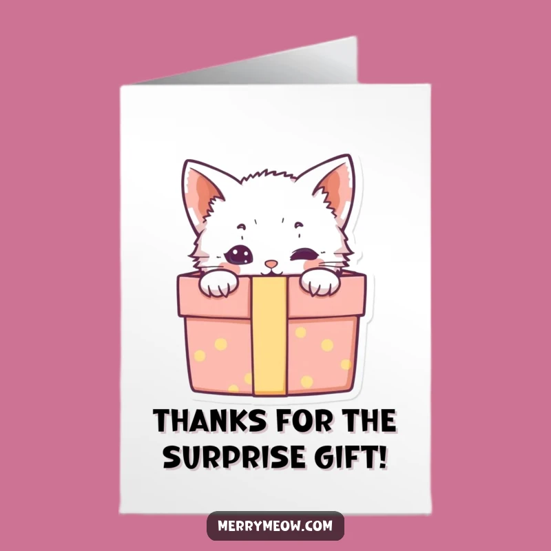 Free Printable Kitten Thank You Card: Adorable Peek-a-Boo Downloadable Gift