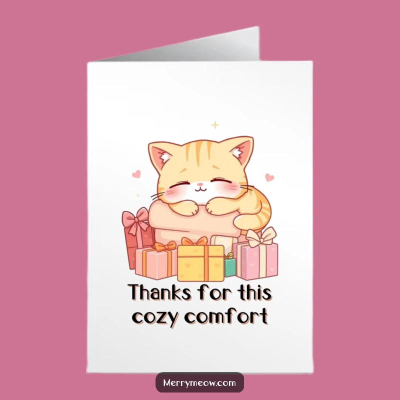 Free Printable Thank You Card: Gift Nap Cat - Cozy Downloadable Gift
