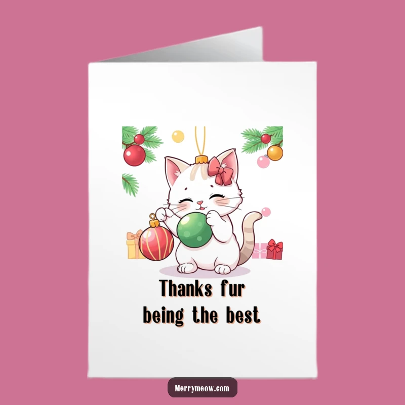 Mischievous Free Printable Thank You Card: Cat Bats Ornament! Thanks!