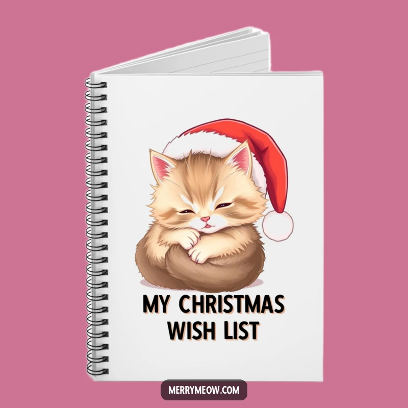 Funny Fluffy Kitten Santa Notebook: Holiday Planner Funny Gift