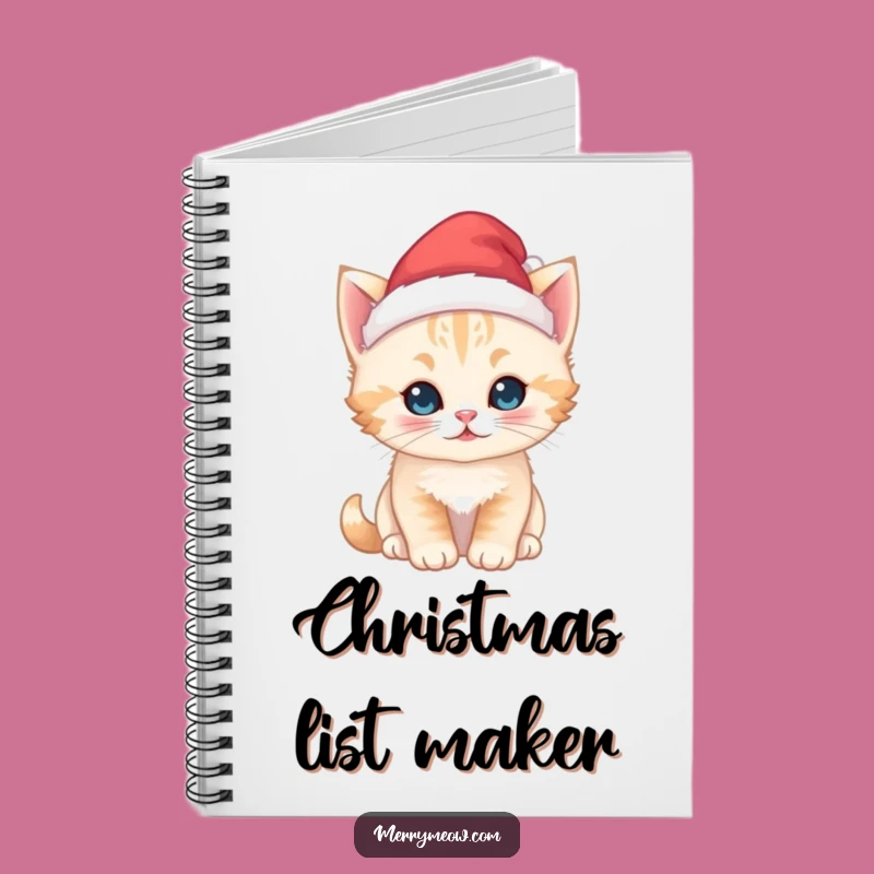 Funny Kawaii Kitten Santa Notebook - Festive Journal for Holiday Plans