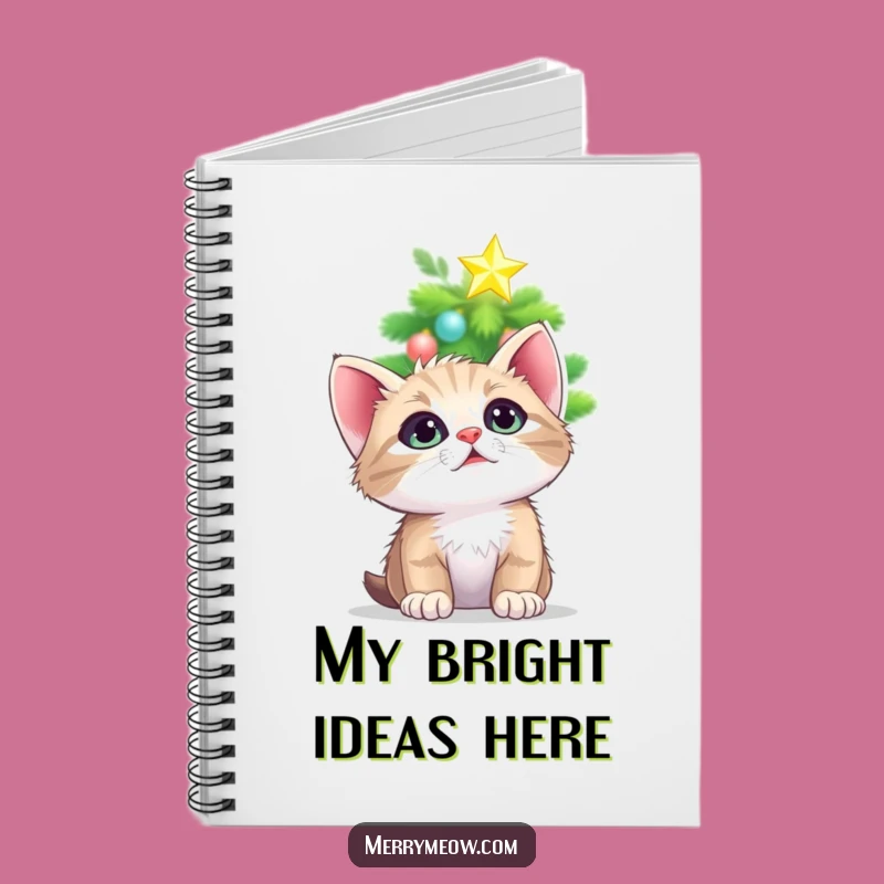 Funny Kitten Christmas Star Notebook: Holiday Wonder Journal Funny Gift