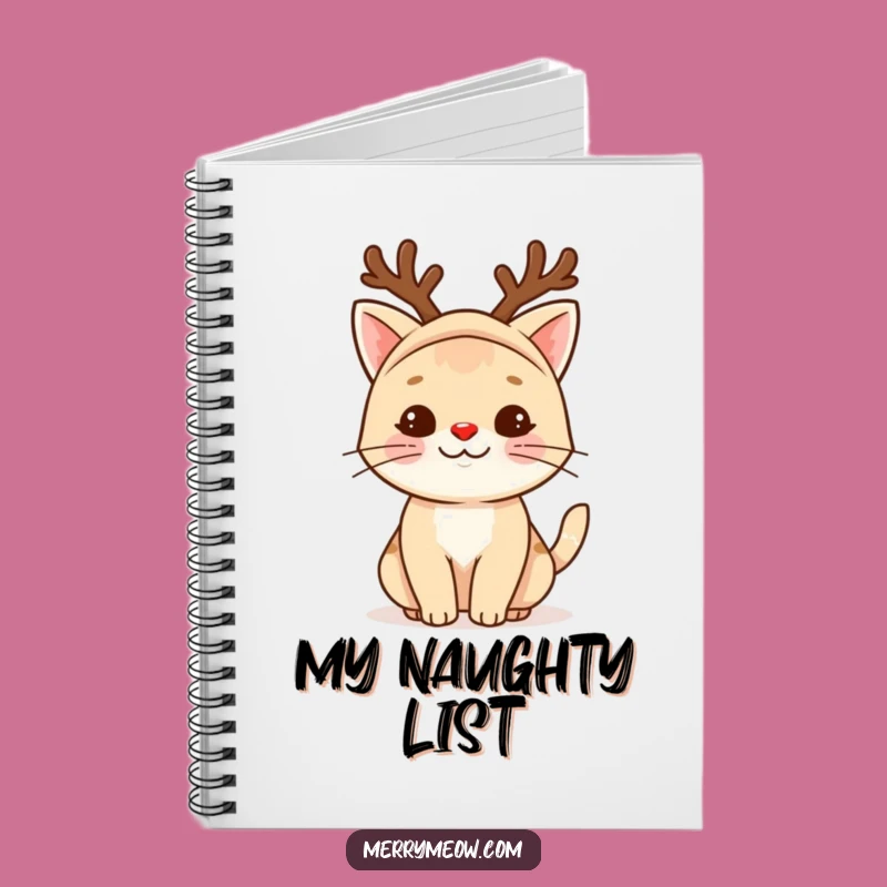 Funny Reindeer Cat Notebook: Jot Down Ideas with Holiday Merriment