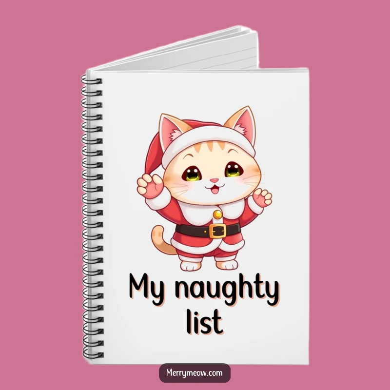 Funny Santa Cat Notebook: Cheerful Wave Journal For Cat Lovers Holiday