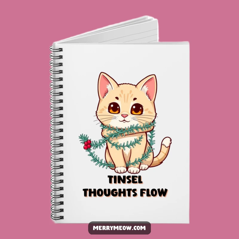 Funny Tinsel Cat Notebook: Jot Down Notes with Hilarious Holiday Style