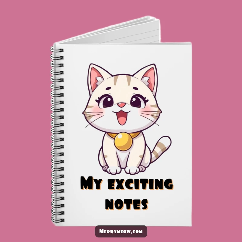 Funny Excited Cat Jingle Bell Notebook: Jot Down Ideas with Joy