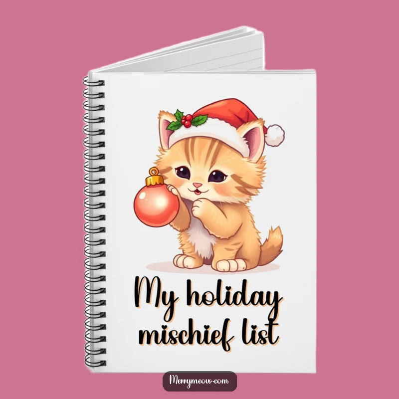 Funny Kitten Santa Notebook - Hilarious Holiday Journal for Cat Fans