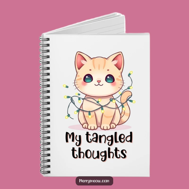 Funny Kawaii Cat Fairy Lights Notebook: Jot Down Adventures with Flair