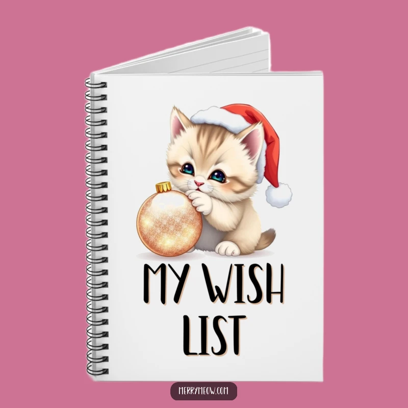 Funny Kitten Santa Hat Notebook: Jot Down Holiday Wishes, a Perfect Funny Gift!