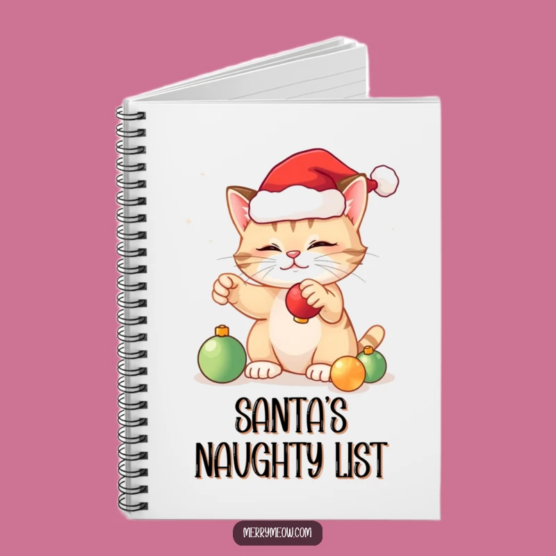 Funny Festive Cat Journal - Holiday Notes & Cat Doodles