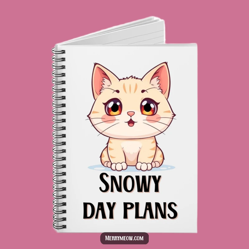 Funny Snow Watching Cat Notebook: Jot Down Winter Dreams with Feline Wonder
