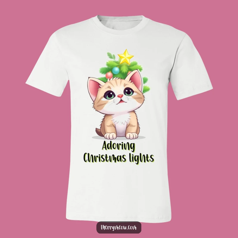 Funny Kitten Christmas Star Tee: Enchanting Holiday Wonder Funny Gift