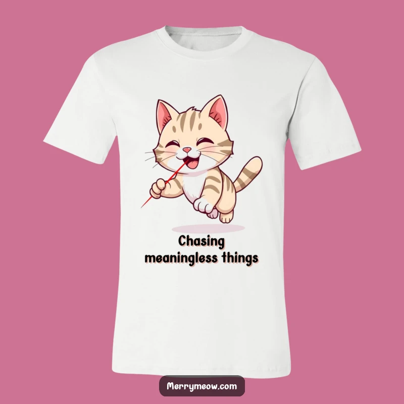 Funny Tabby Cat Laser T-Shirt: Playful Chase Graphic, Ideal Humorous Gift