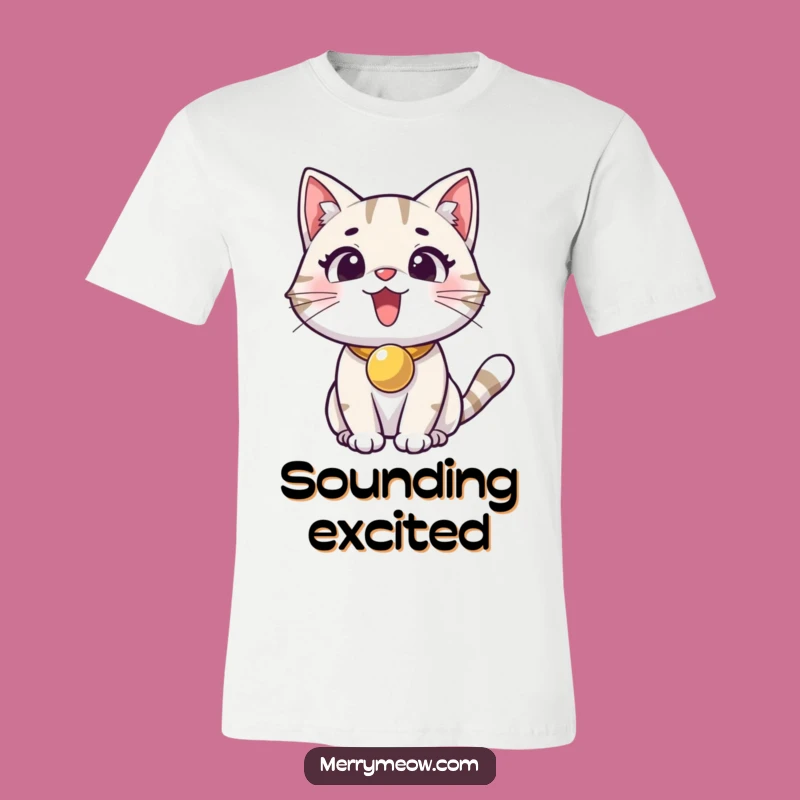 Funny Excited Cat Jingle Bell T-Shirt: Wear Your Feline Joy