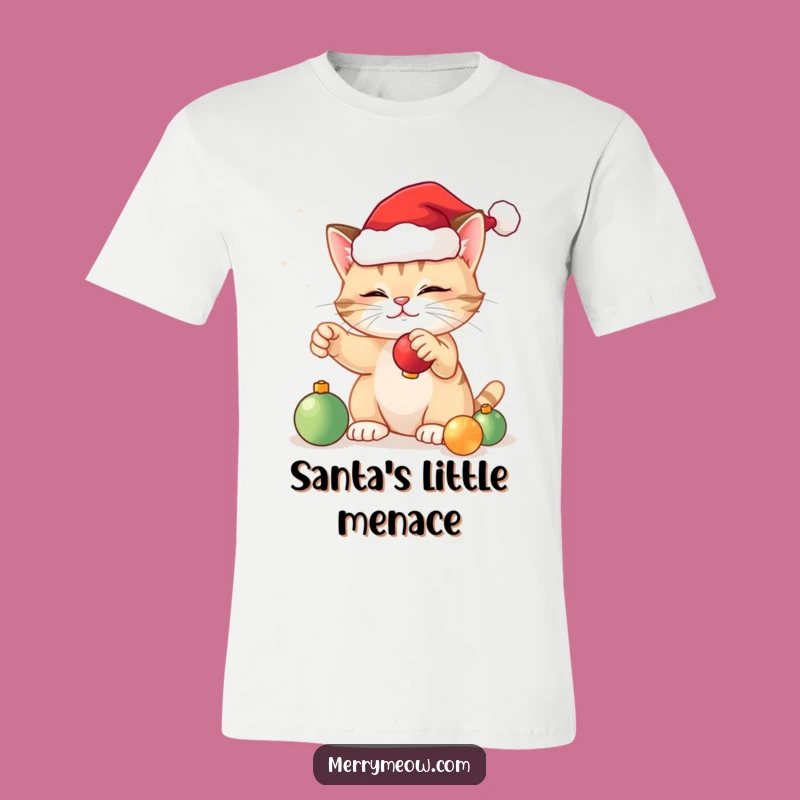 Funny Festive Cat Santa Tee - Holiday Cat Lover T-Shirt