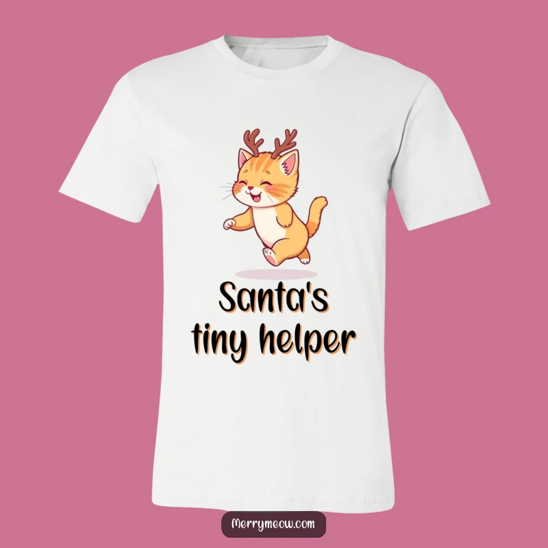 Funny Ginger Kitten Reindeer T-Shirt - Festive Fun & Perfect Gift
