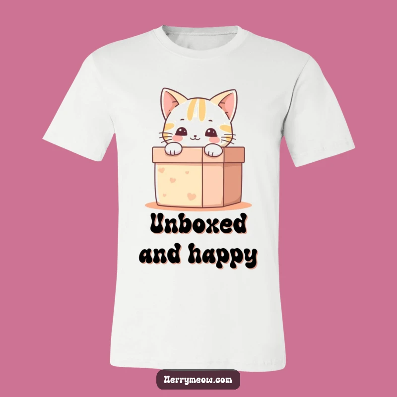 Funny Happy Cat Gift Box T-Shirt: Wear Your Joy, A Hilarious Cat Lover Gift!
